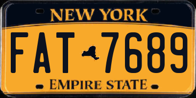 NY license plate FAT7689
