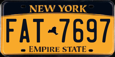 NY license plate FAT7697