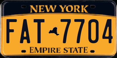 NY license plate FAT7704