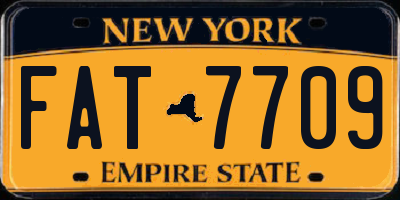 NY license plate FAT7709