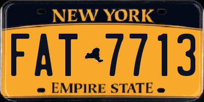 NY license plate FAT7713