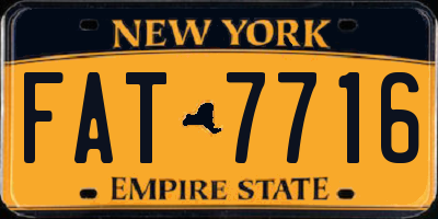 NY license plate FAT7716