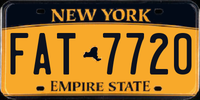 NY license plate FAT7720