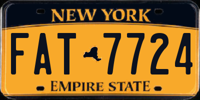 NY license plate FAT7724