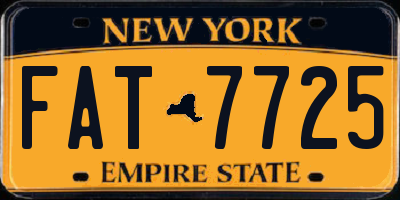 NY license plate FAT7725