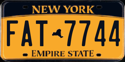 NY license plate FAT7744