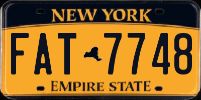NY license plate FAT7748