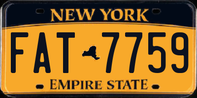 NY license plate FAT7759
