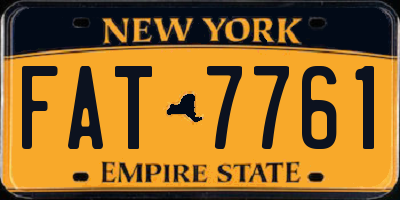 NY license plate FAT7761