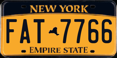 NY license plate FAT7766