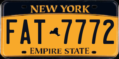 NY license plate FAT7772