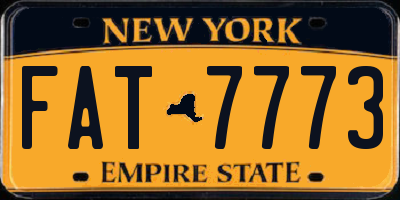 NY license plate FAT7773