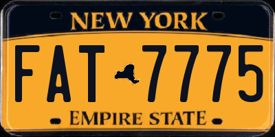 NY license plate FAT7775