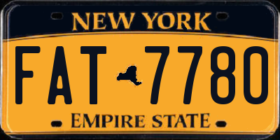 NY license plate FAT7780
