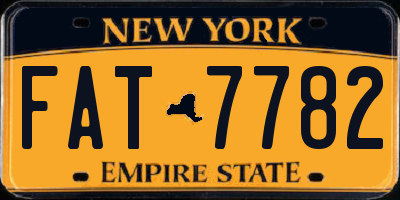 NY license plate FAT7782