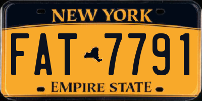 NY license plate FAT7791