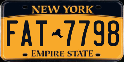 NY license plate FAT7798