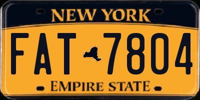 NY license plate FAT7804