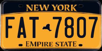 NY license plate FAT7807