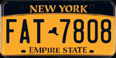 NY license plate FAT7808