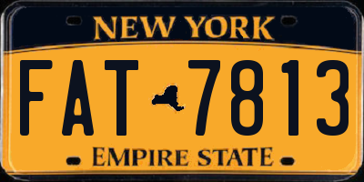 NY license plate FAT7813