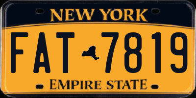NY license plate FAT7819