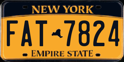 NY license plate FAT7824