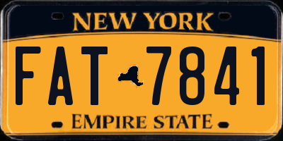NY license plate FAT7841