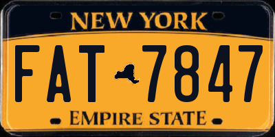 NY license plate FAT7847
