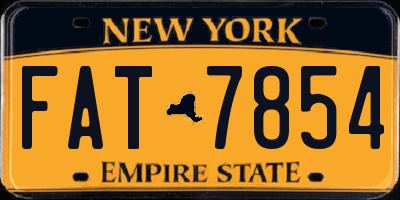 NY license plate FAT7854
