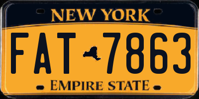 NY license plate FAT7863