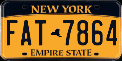 NY license plate FAT7864