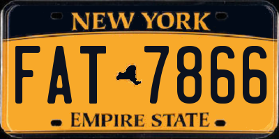 NY license plate FAT7866