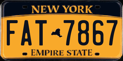 NY license plate FAT7867