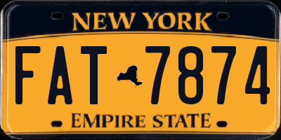 NY license plate FAT7874