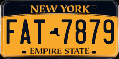NY license plate FAT7879