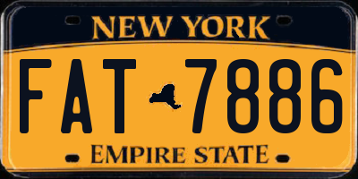 NY license plate FAT7886