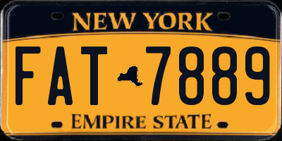 NY license plate FAT7889