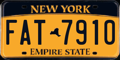 NY license plate FAT7910