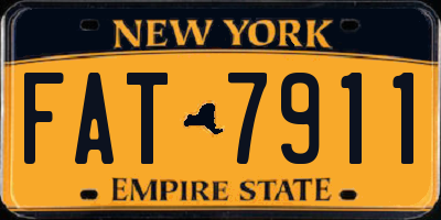 NY license plate FAT7911