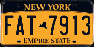 NY license plate FAT7913