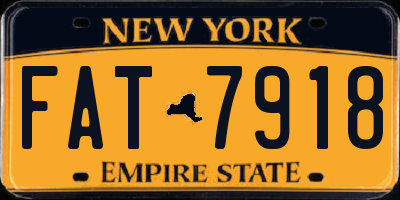NY license plate FAT7918