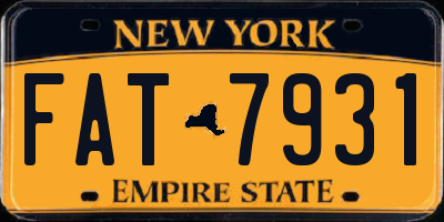 NY license plate FAT7931