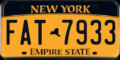 NY license plate FAT7933