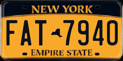 NY license plate FAT7940