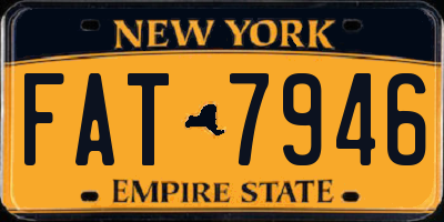 NY license plate FAT7946