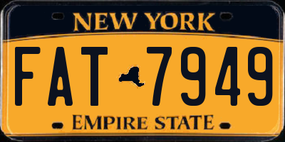NY license plate FAT7949