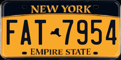 NY license plate FAT7954