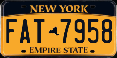 NY license plate FAT7958
