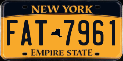 NY license plate FAT7961